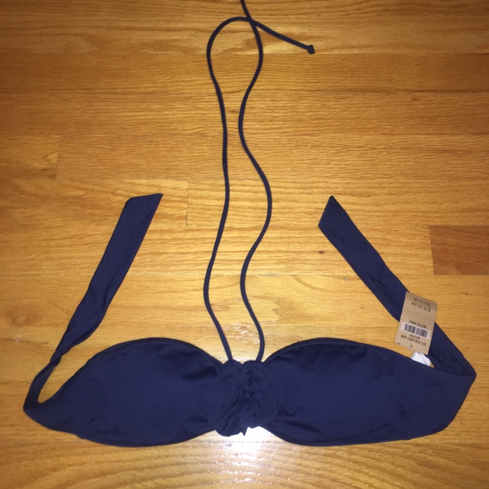 Hollister strapless navy bikini top